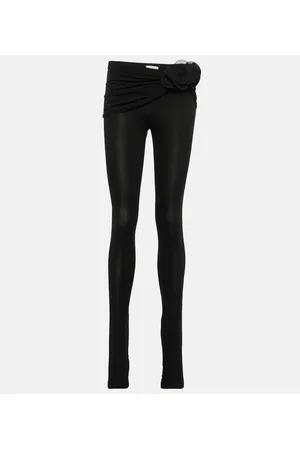 MAGDA BUTRYM Floral-appliquÃ© jersey leggings