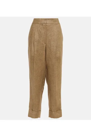Brunello Cucinelli Mid-rise tapered linen pants