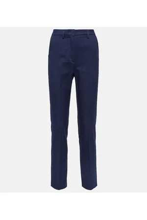 Etro High-rise cotton slim pants