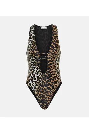 Ganni Leopard-print swimsuit