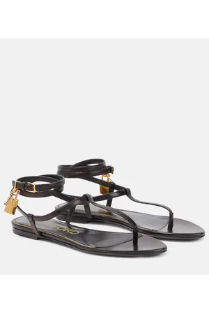 Tom Ford Padlock leather thong sandals