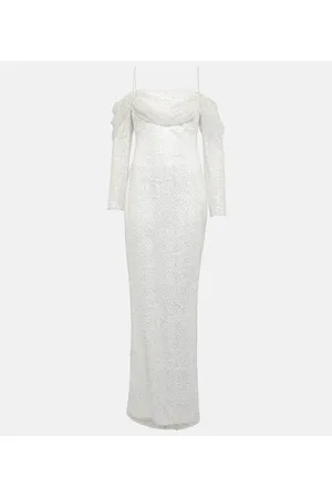 Rasario Bridal Greta off-shoulder silk gown