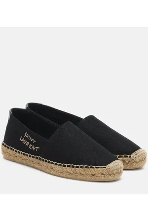 Saint Laurent Embroidered canvas espadrilles