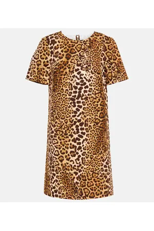 Carolina Herrera Leopard-print cotton-blend minidress