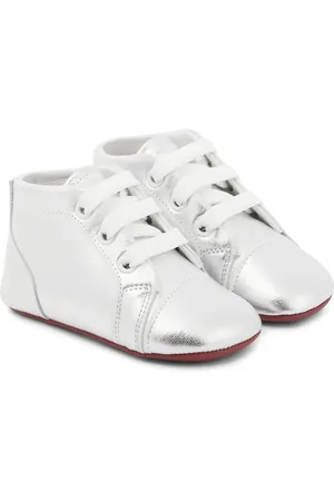 Christian Louboutin Baby Funnyto metallic leather sneakers