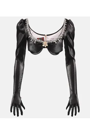 Miss Sohee Embellished bra top with gloves
