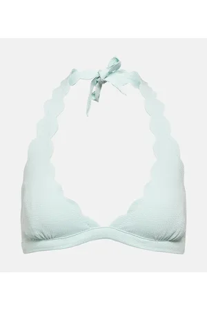 Marysia Spring scalloped halter neck bikini top