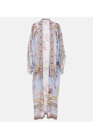 Camilla Embellished silk beach cover-up