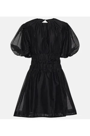 SIR Puff-sleeve cotton and silk minidress