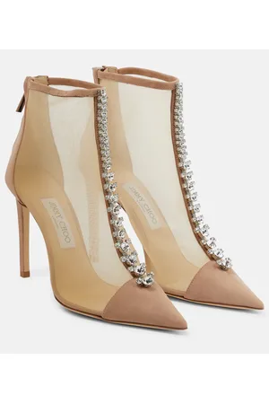 Jimmy Choo Bing 100 mesh and suede ankle boots