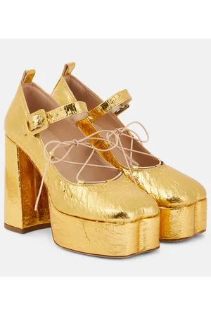 Simone Rocha Leather ballerina platform pumps