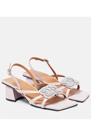 Ganni Embellished faux leather sandals