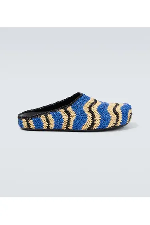 Marni X No Vacancy Inn raffia-effect slippers