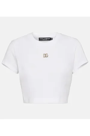 Dolce & Gabbana Logo cotton jersey crop top