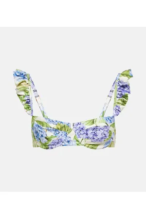 Agua by Agua Bendita Kiwi Hortensia floral bikini top
