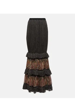 Etro Printed silk maxi skirt