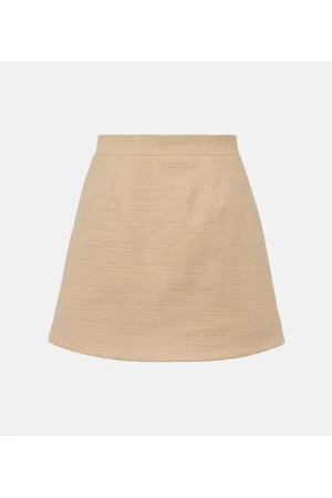 Patou High-rise cotton-blend tweed miniskirt