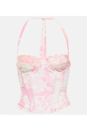 Roberta Einer Floral halterneck corset
