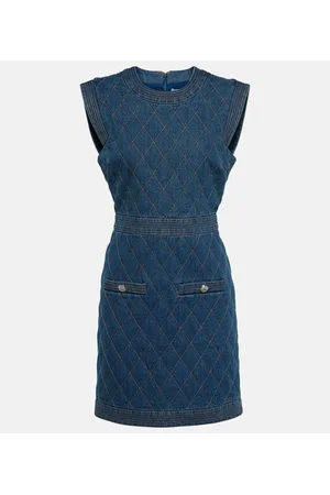 VERONICA BEARD Ginny quilted denim minidress