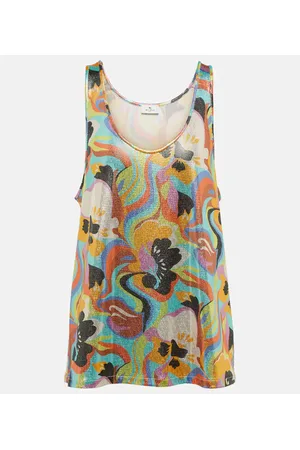 Etro Printed scoop-neck tank top