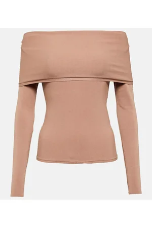 Alaïa AlaÃ¯a Off-shoulder jersey top
