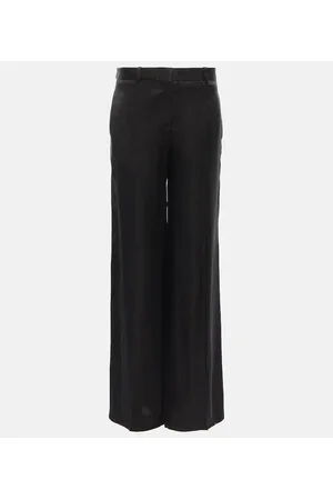 The Row Bany low-rise straight satin pants