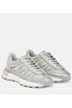 Maison Margiela Leather-trimmed low-top sneakers
