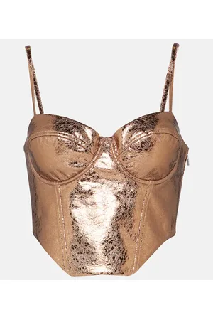 ROTATE Metallic faux leather bustier