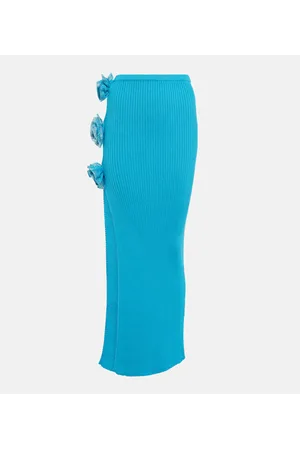 GIUSEPPE DI MORABITO Embellished ribbed-knit midi skirt