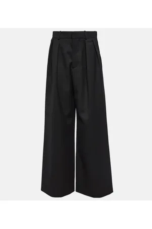 WARDROBE.NYC Pleated low-rise wide-leg wool pants