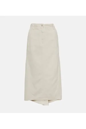 Brunello Cucinelli Cotton and linen midi skirt