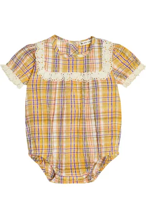 The New Society Baby Andrea checked cotton-blend bodysuit