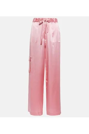 LOVESHACKFANCY Cedric silk cargo pants