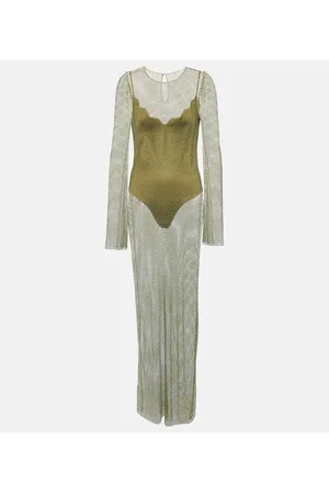 GALVAN Gloria crystal-embellished maxi dress
