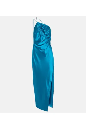 The Sei One-shoulder silk satin midi dress