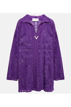 VALENTINO Mini Bandana guipure lace top