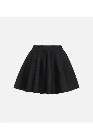 Alaïa AlaÃ¯a Ribbed-knit wool-blend miniskirt