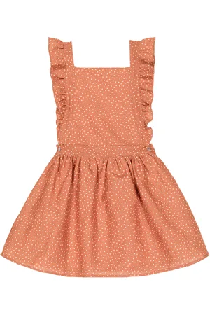 La Coqueta Hebe polka dot linen and cotton pinafore skirt