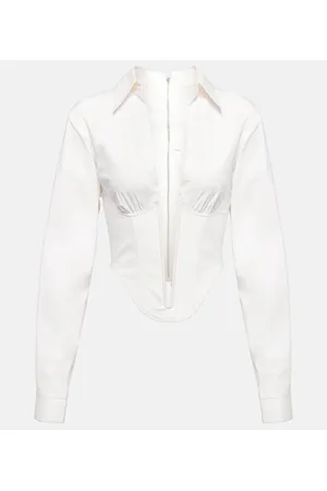 DION LEE Corset cotton-blend top