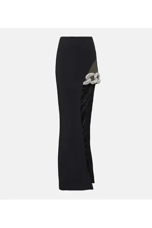 DAVID KOMA Asymmetric embellished maxi skirt