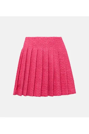 Self-Portrait Pleated bouclÃ© miniskirt