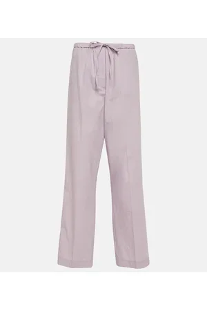 Totême High-rise straight cotton-blend pants
