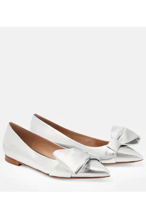 Gianvito Rossi Bow-embellished leather ballet flats
