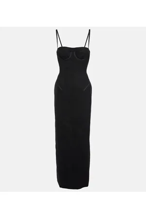 Thom Browne Corset wool and silk maxi dress