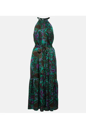 Velvet Kareese printed satin midi dress