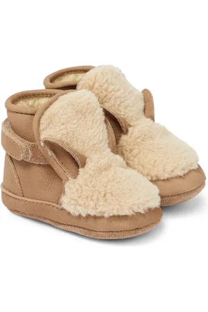 Donsje Baby Richy leather and faux fur booties