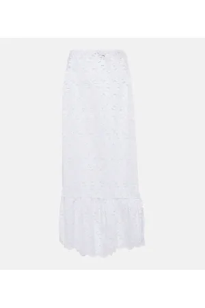 Giambattista Valli Broderie anglaise cotton midi skirt