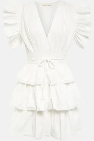 ULLA JOHNSON Camilla ruffled cotton poplin minidress