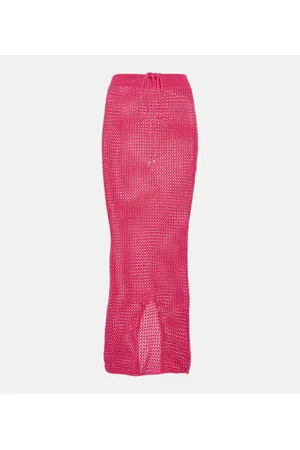 Bananhot Aria semi-sheer knit maxi skirt