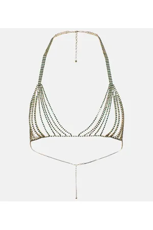 Oseree OsÃ©ree Gem embellished chain bra